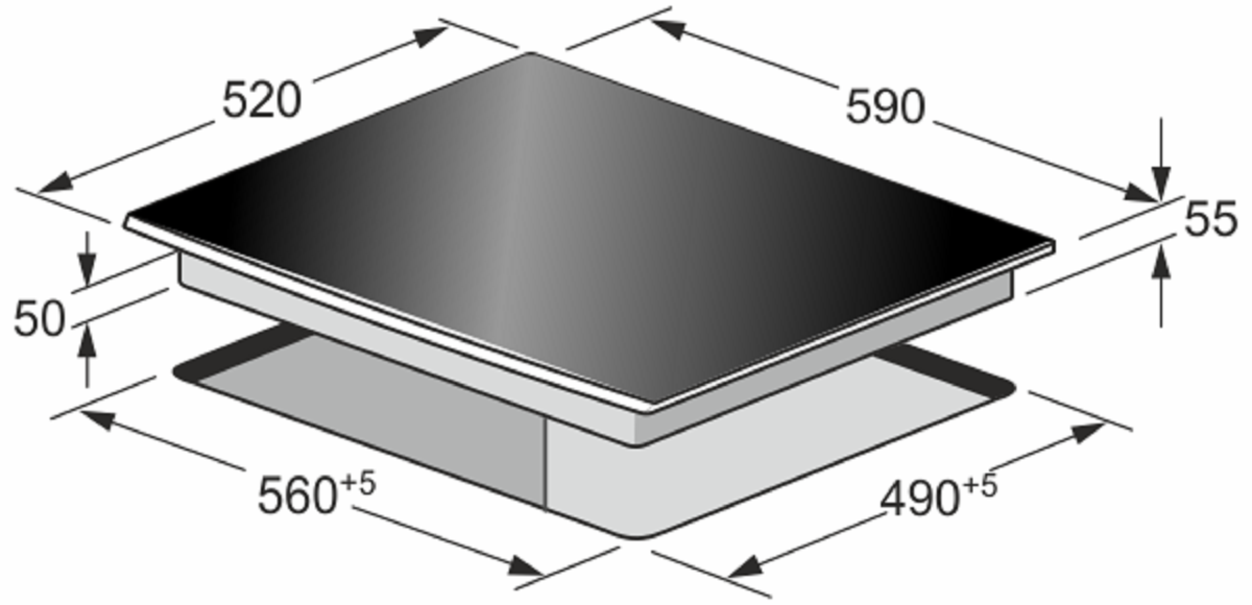 4 6715 KCT (59 cm breit, FW/2 KAISER Kochfelder) Electrokochfeld