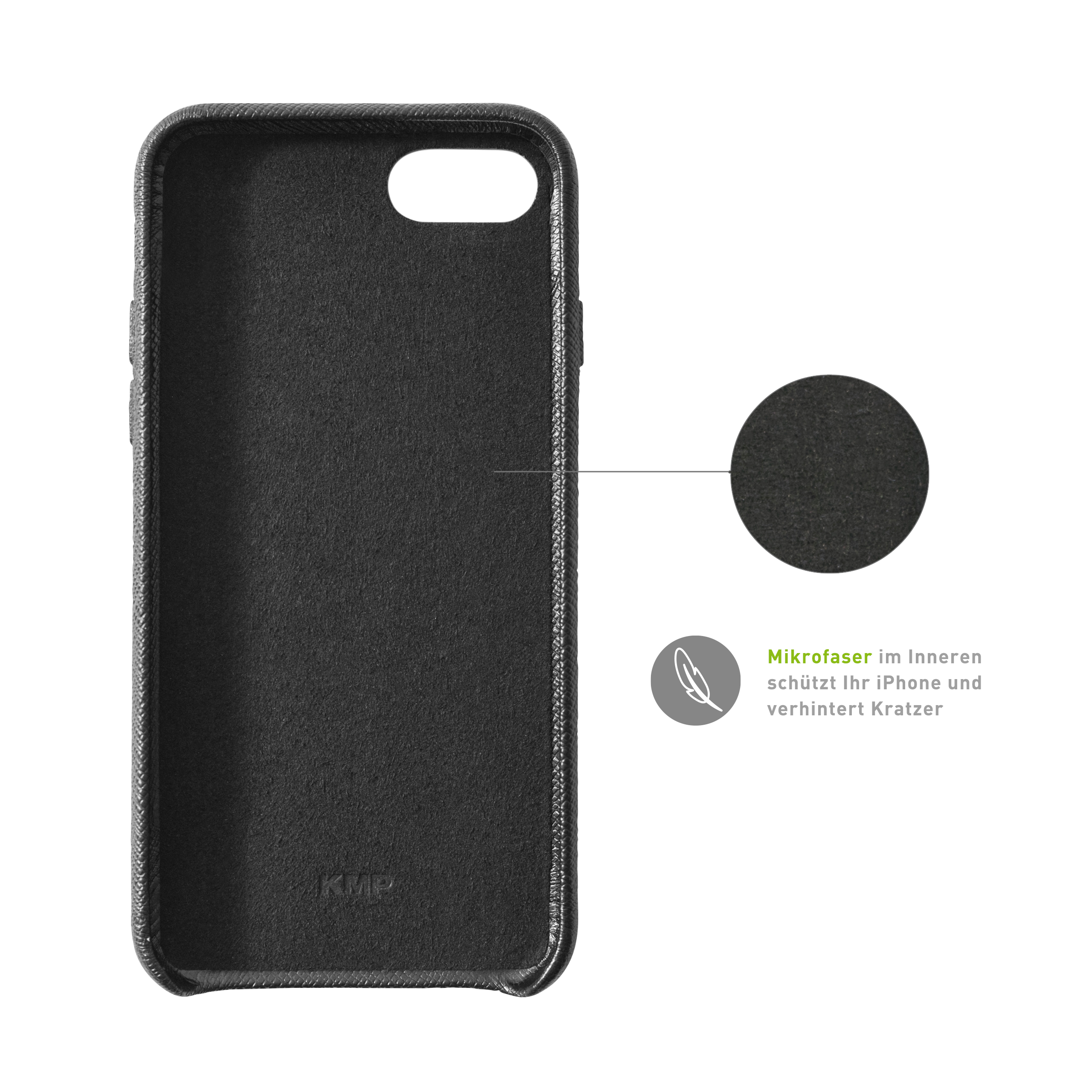 KMP für IPhone (2022), SE3, Cover, 6/7/8, Full 8, Apple, iPhone SE2, iPhone Black, Schutzhülle 7, black (2020), SE3 Echtleder SE2 6,