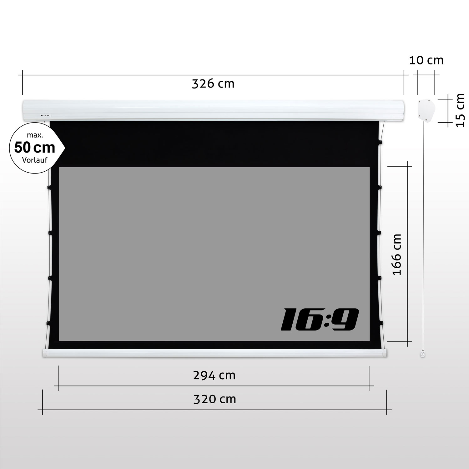 ESMART Expert XTR Tageslicht GRAU 294 16:9 166 Tension-Leinwand cm (133\