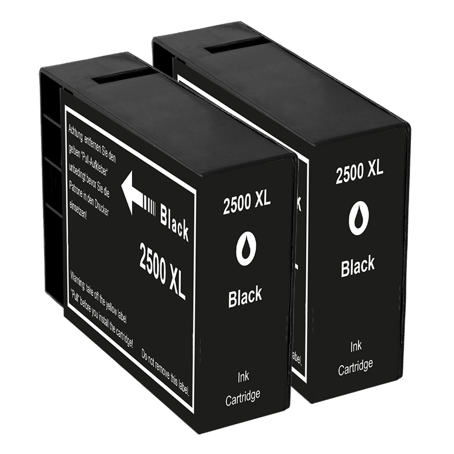 NINETEC 2er Set Patronen ersetzt PGI-2500 001) black Canon (9254 B Tintenpatronen