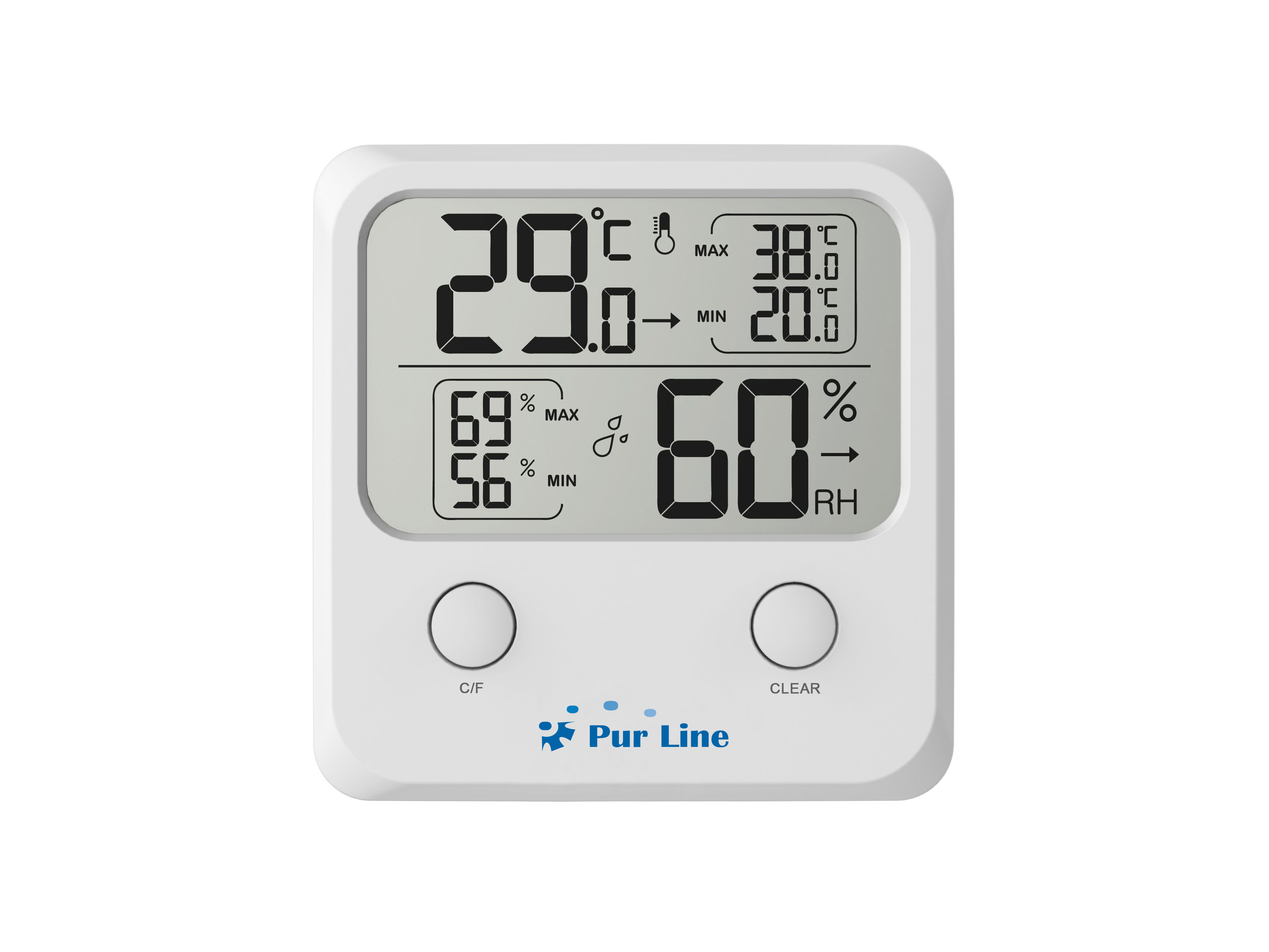 Temperatur- und Indoor-Wetterstation Drahtlose PURLINE mit Wetterstation Luftfeuchtigkeitsanzeige