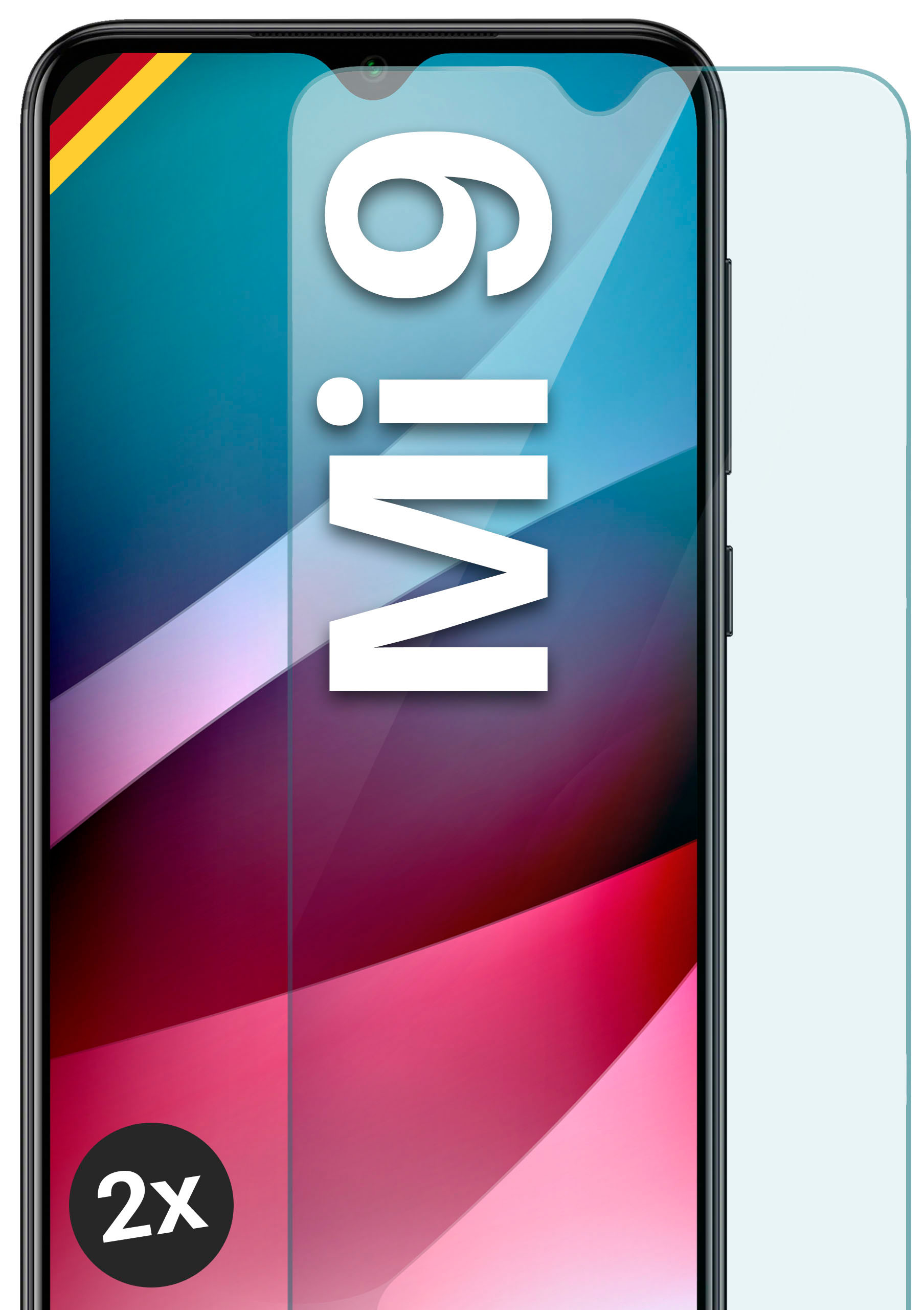 MOEX 2x Panzerglas Schutzglas(für 9 9 - klar Mi Mi / Explorer) Xiaomi Schutzfolie