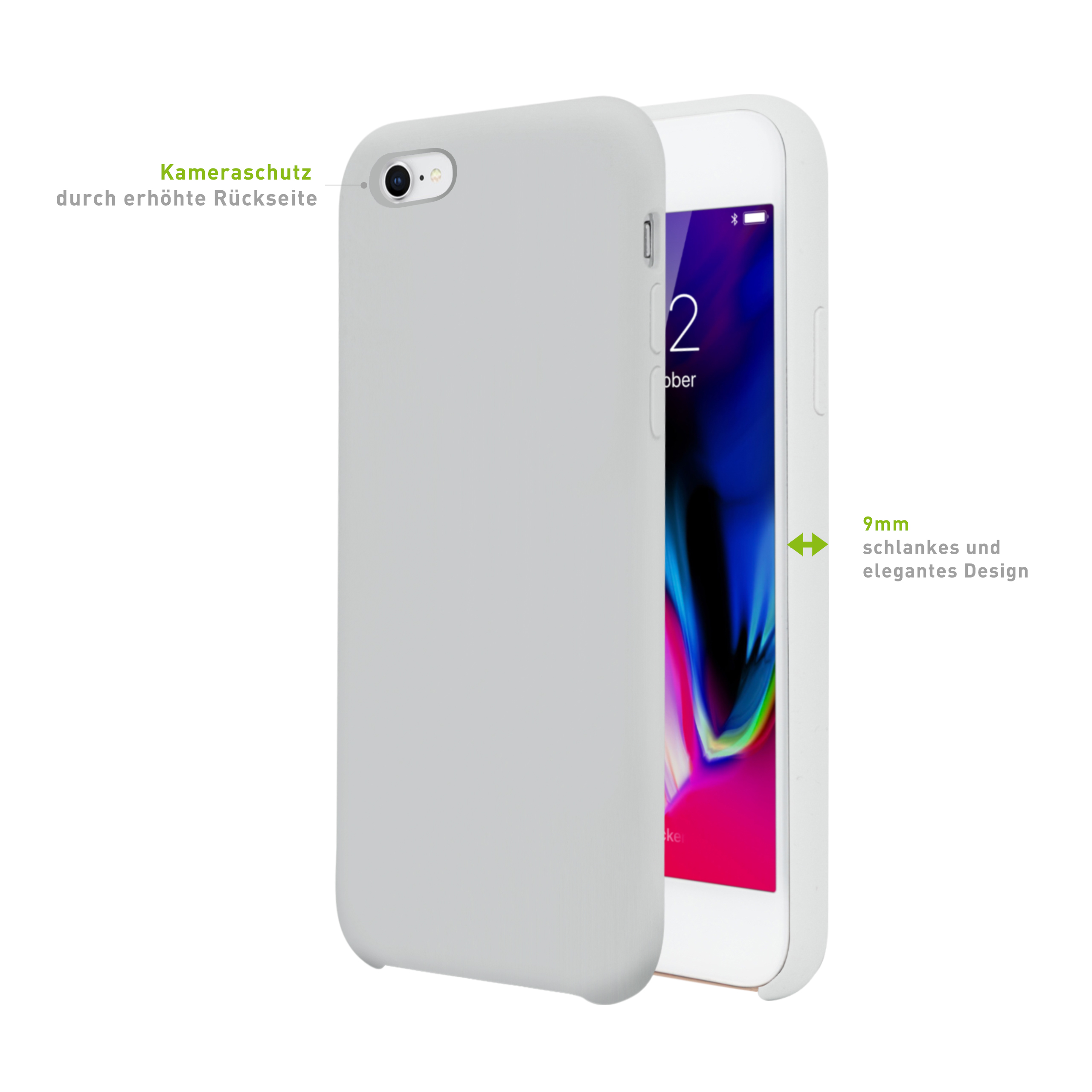 Silikon Schutzhülle gray KMP Plus iPhone für Apple, 8 iPhone Gray, Business business Full Cover, Plus, 8