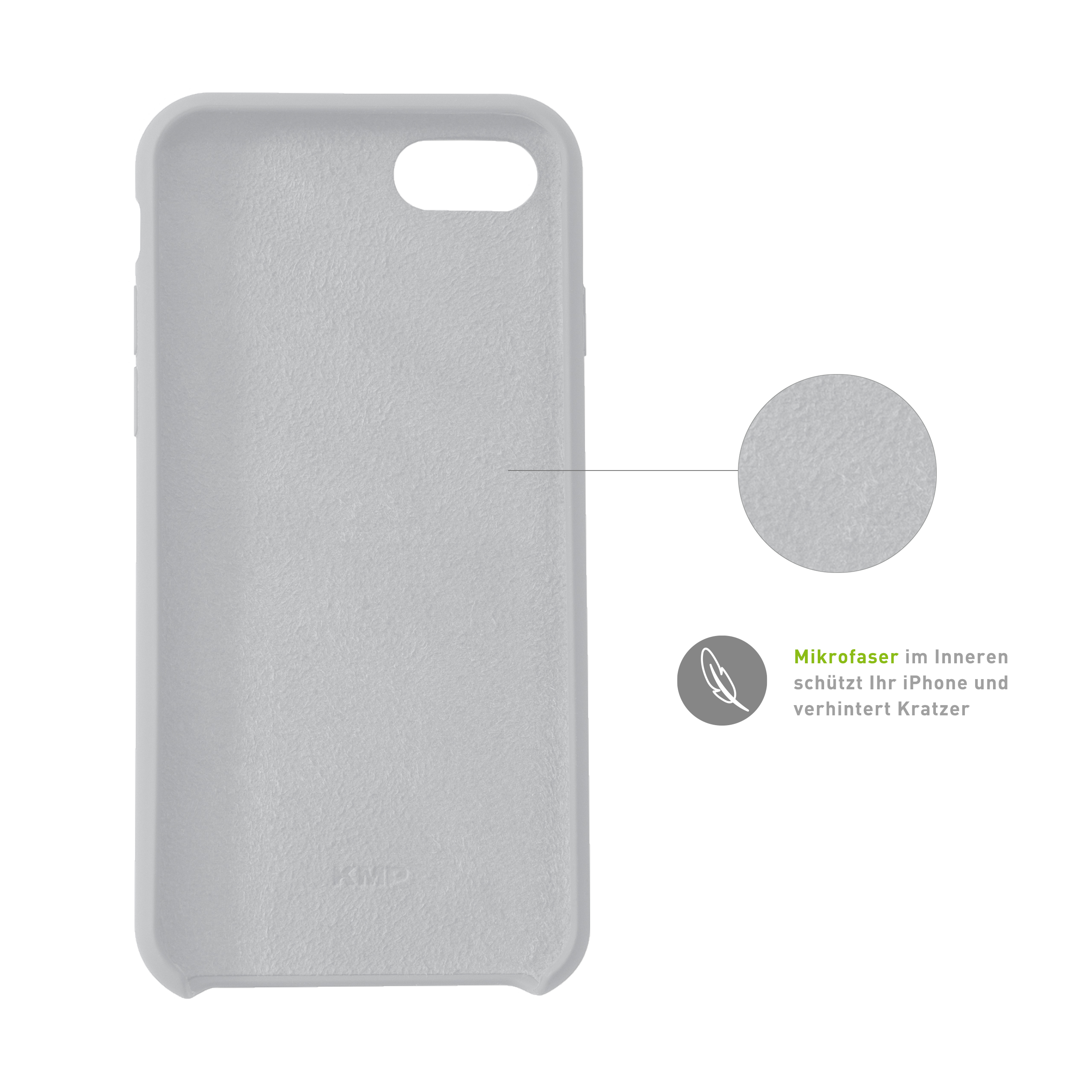 KMP Silikon Cover, Full Gray, für Apple, gray iPhone 8 Plus, business Plus iPhone Business 8 Schutzhülle