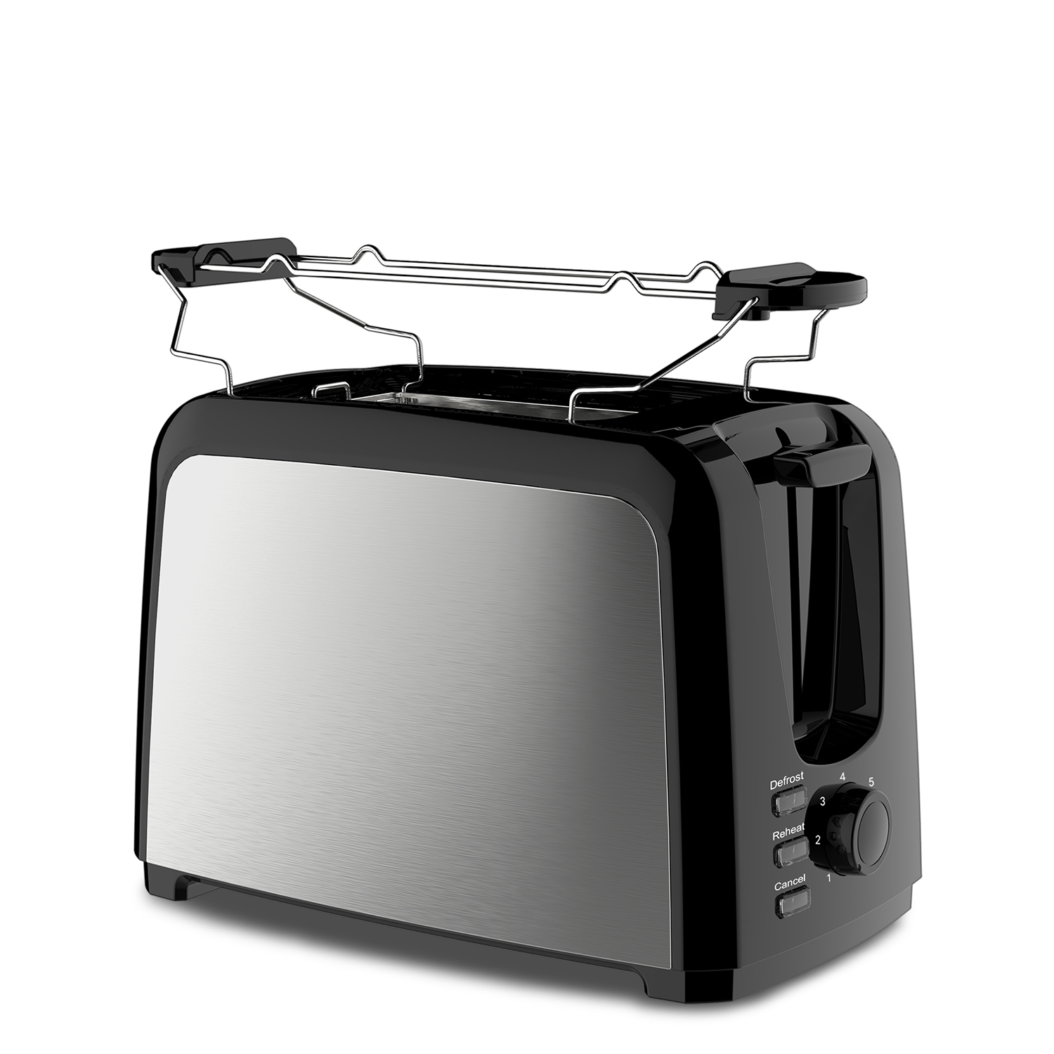 SLABO Toaster Edelstahl Toaster Schwarz (750 Schlitze: Watt, 2)