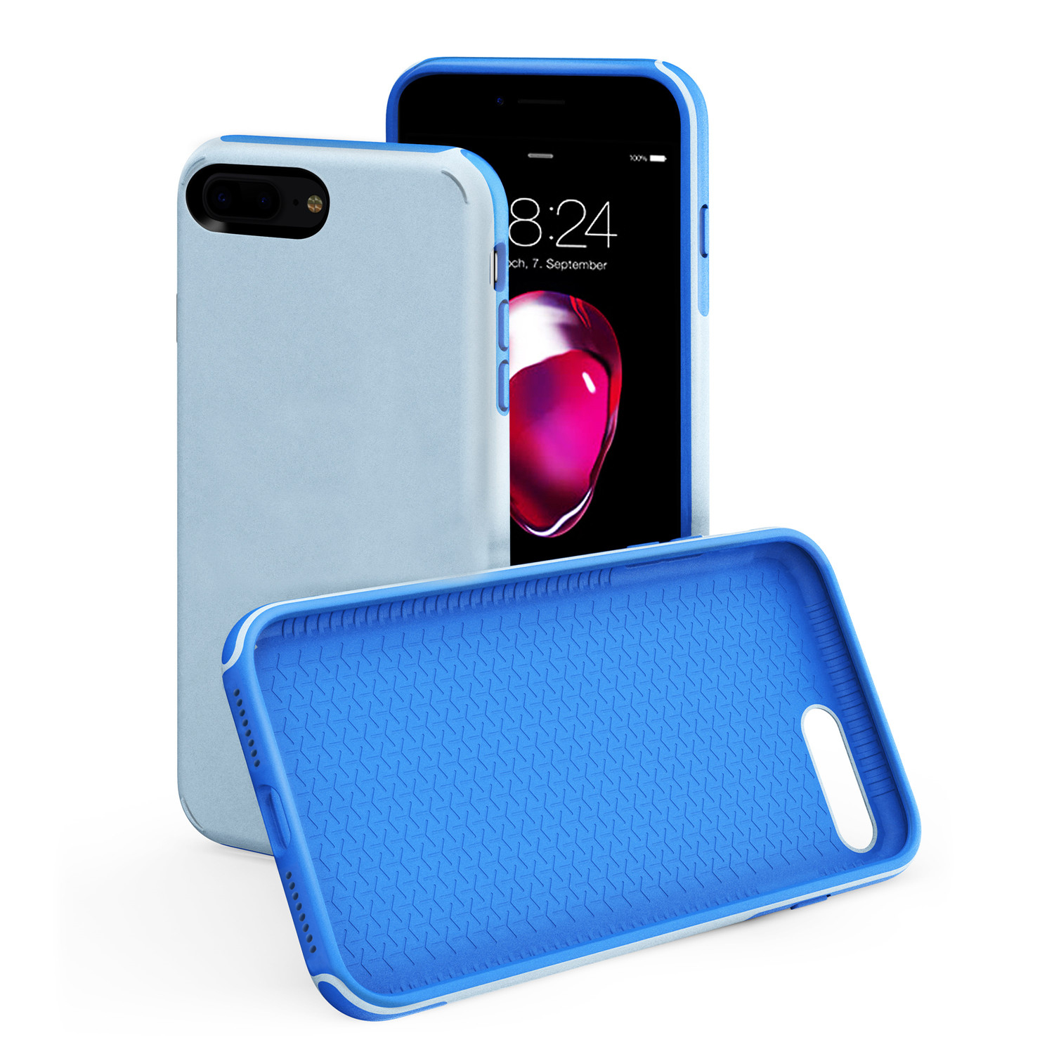 Schutzhülle Sporty iphone KMP Sky, Backcover, Blue Plus blau IPhone Apple, 7 Plus, für 7