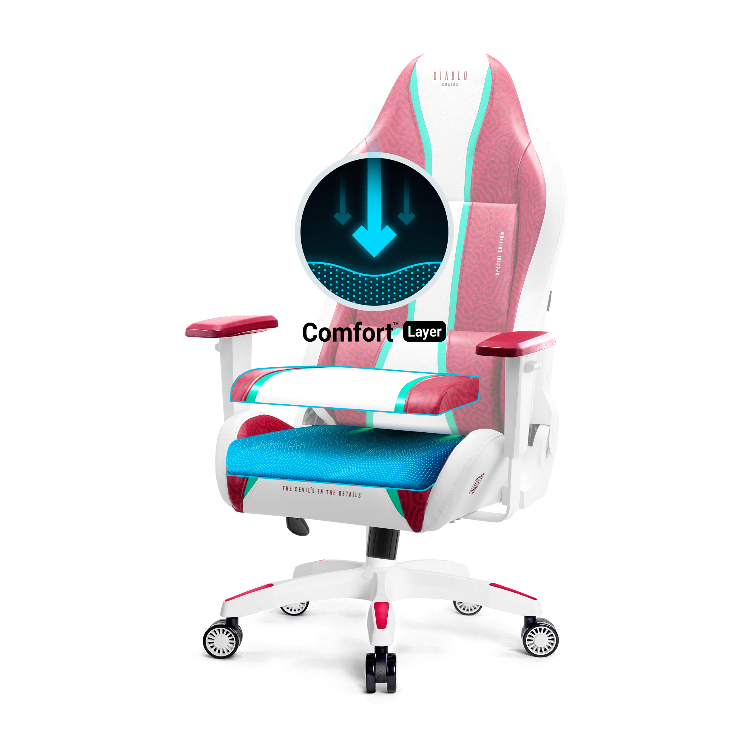 NORMAL CHAIRS Gaming Stuhl, DIABLO Rosa 2.0 CANDY X-ONE