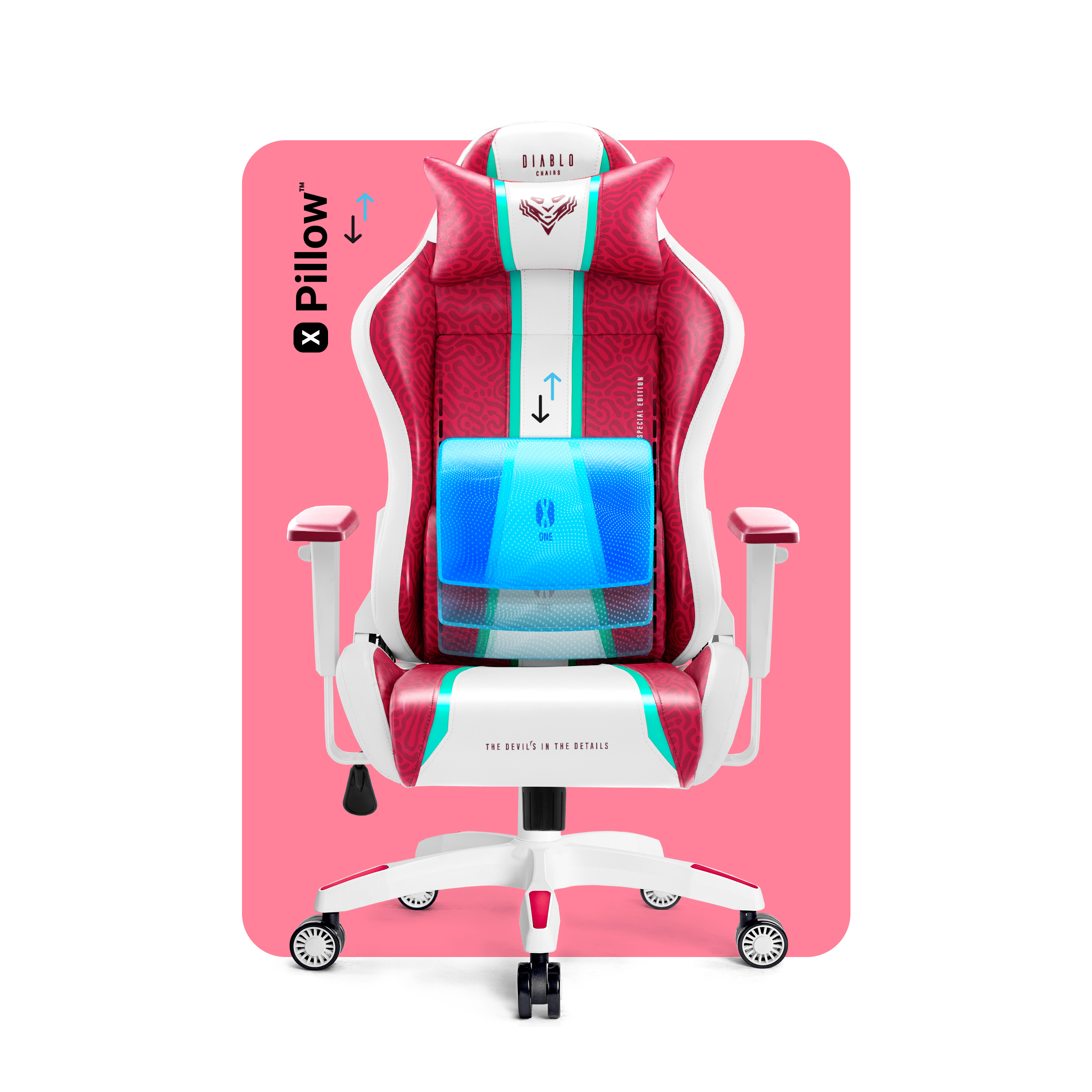 DIABLO CHAIRS X-ONE 2.0 CANDY Gaming Stuhl, NORMAL Rosa