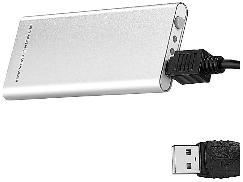 USB USB AUVISIO Handwärmer Taschenwärmer, silber