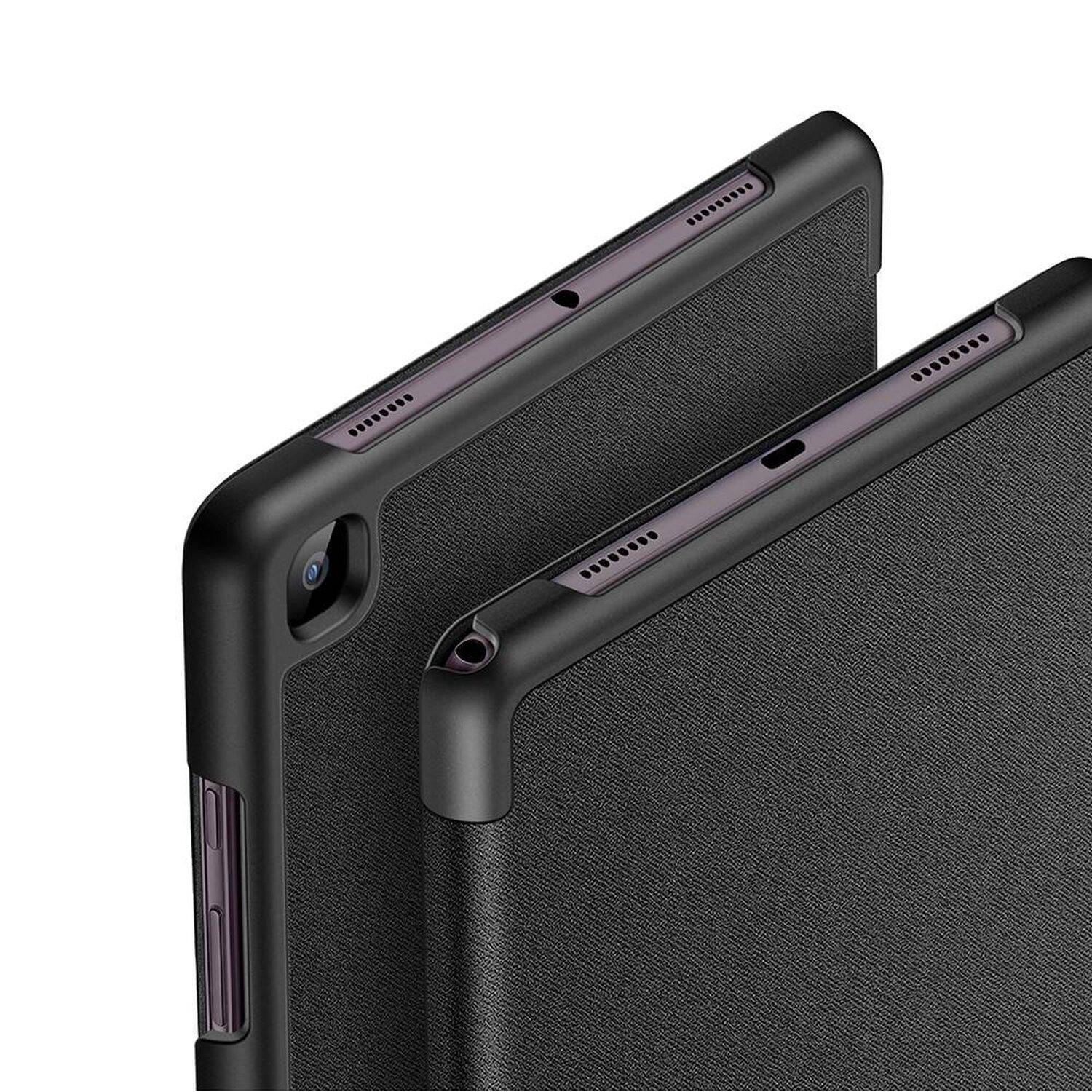 COFI Tablet Tasche Tablethülle Samsung FE für S7 (T730/T736B) Schwarz Tab Bookcover Kunstleder, Galaxy