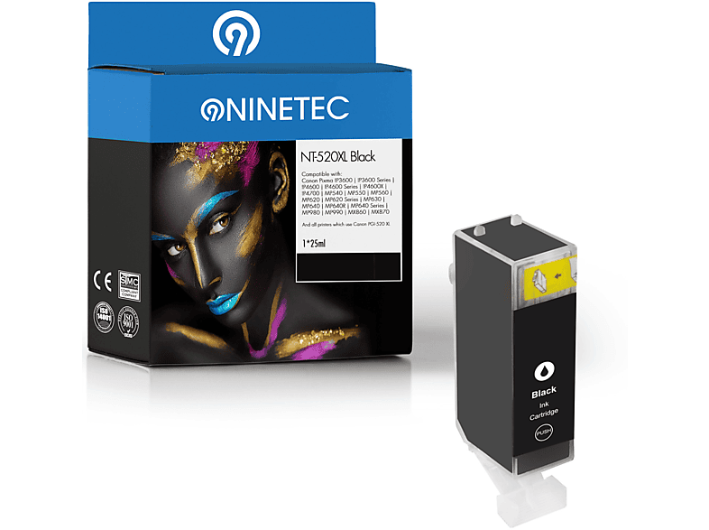 NINETEC 1 Patrone ersetzt B Tintenpatrone black Canon PGI-520 001) (2932