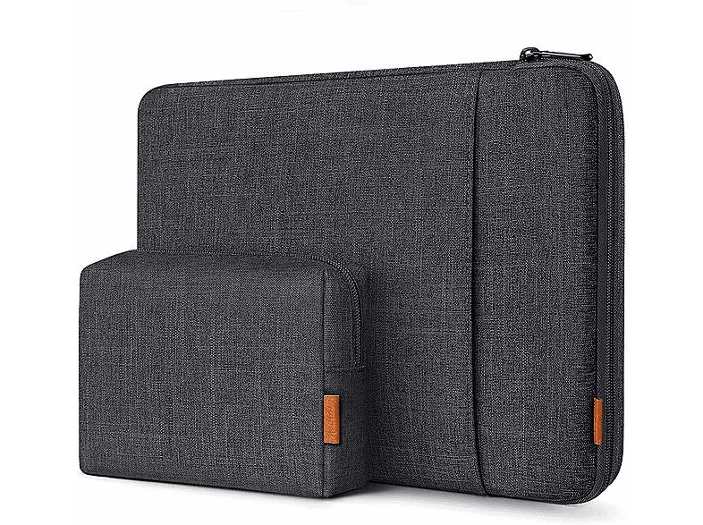 Inateck 13.3 Inch Shockproof EVA Laptop Sleeve Compatible With 14 Inch MacBook Pro/Max M5 M4 M3 M2 M1 2021-2025, 13 Inch MacBook Air/Pro 2012-2017, With Accessory Bag, Black Gray