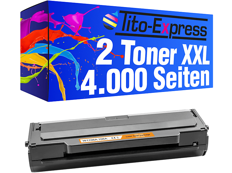 TITO-EXPRESS PLATINUMSERIE (W Toner Mega black HP A) 2 ersetzt XXL W1106A Toner 1106