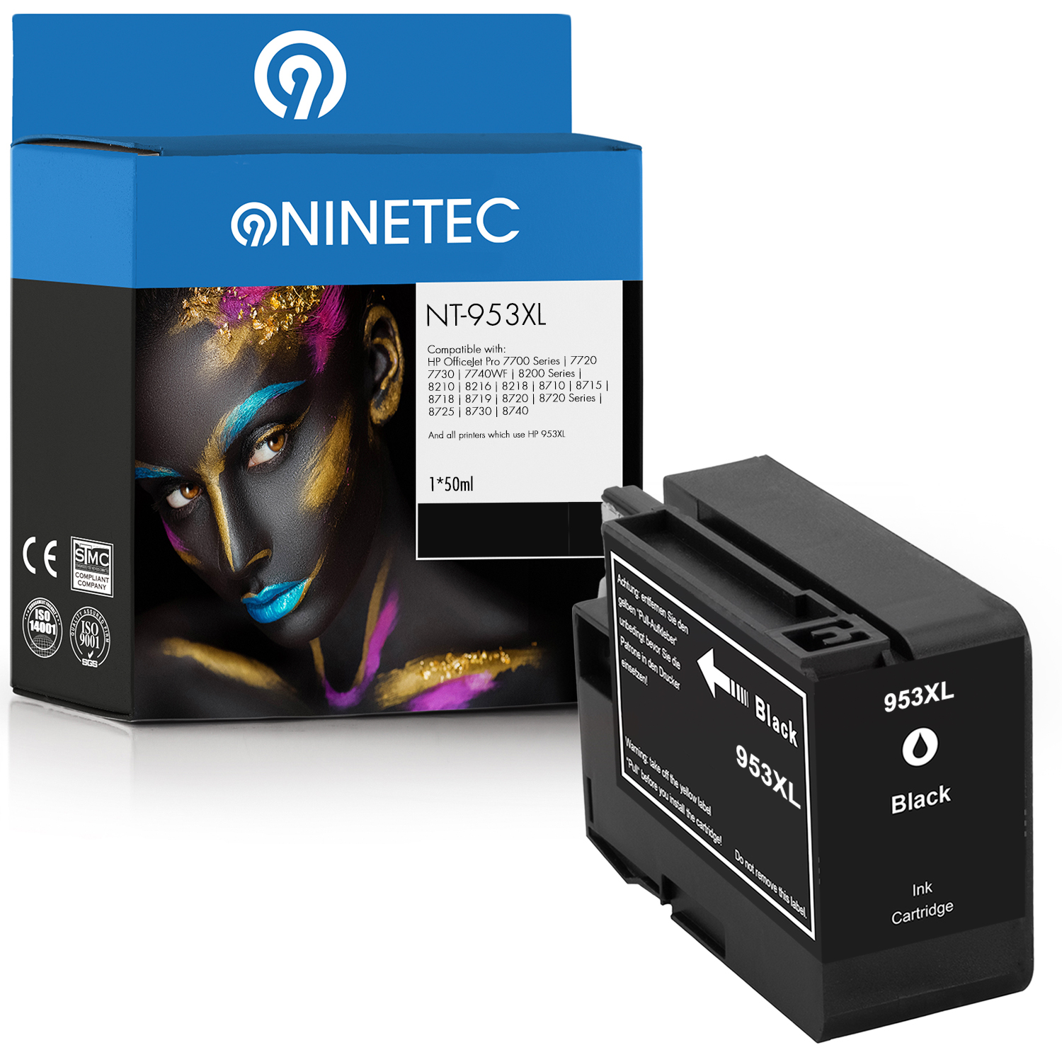 NINETEC 1 Patrone (L0S70AE) black HP Tintenpatrone 953XL ersetzt