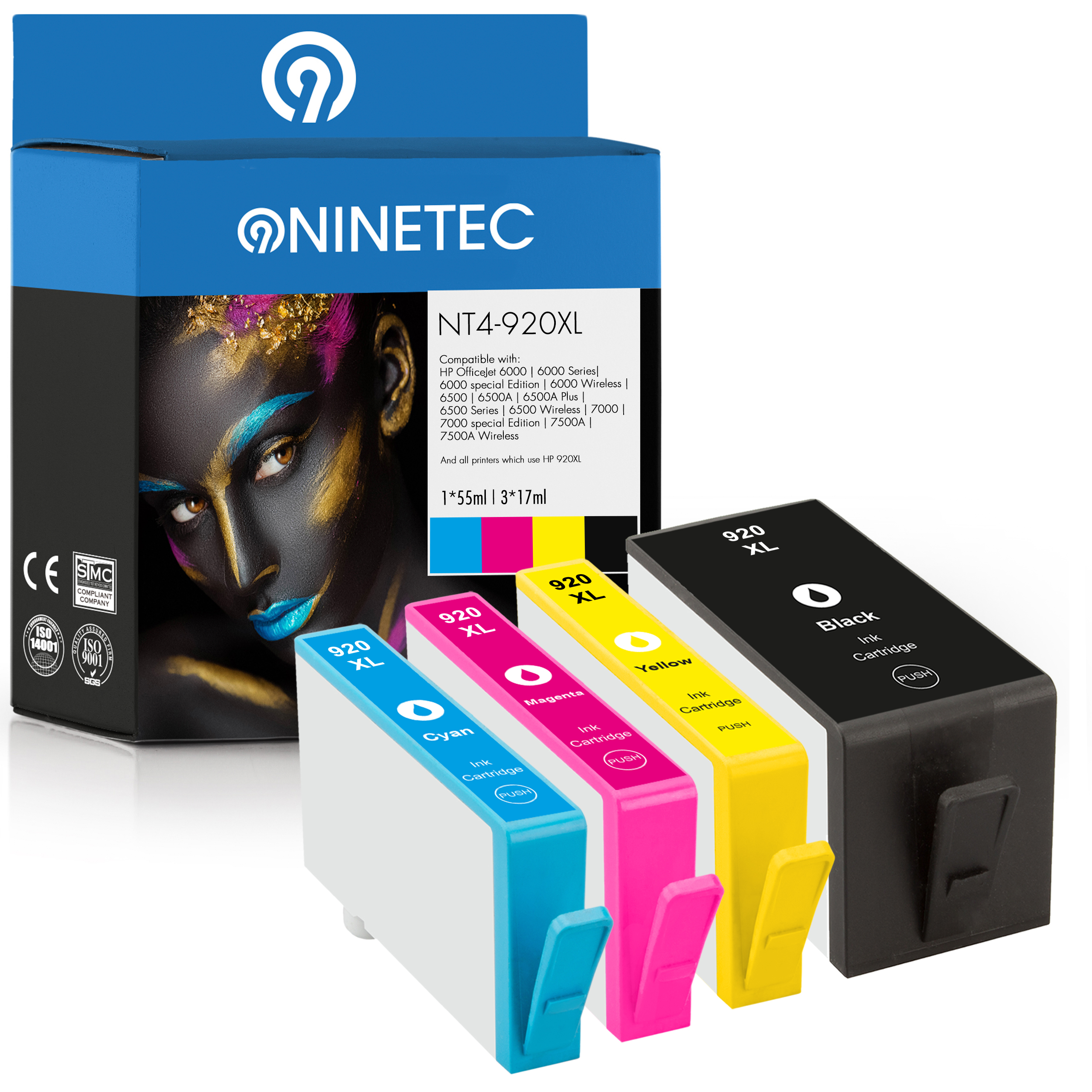 HP ersetzt NINETEC AE, Patronen AE, AE, 971 (CD 4er CD cyan, Set AE) 974 AE, 920XL yellow Tintenpatronen magenta, CD 973 975 972 CD black, CD