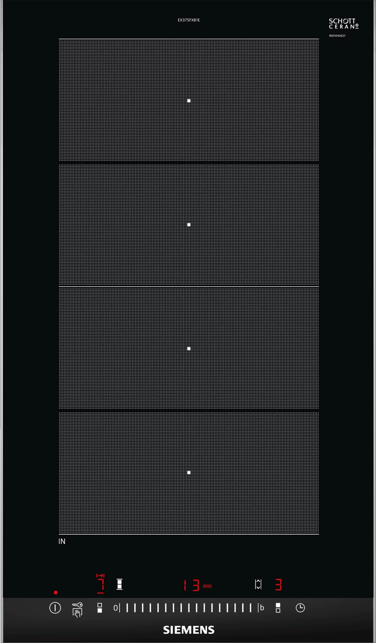 Placa modular - EX375FXB1E SIEMENS, Eléctrica, 2 zonas, Negro