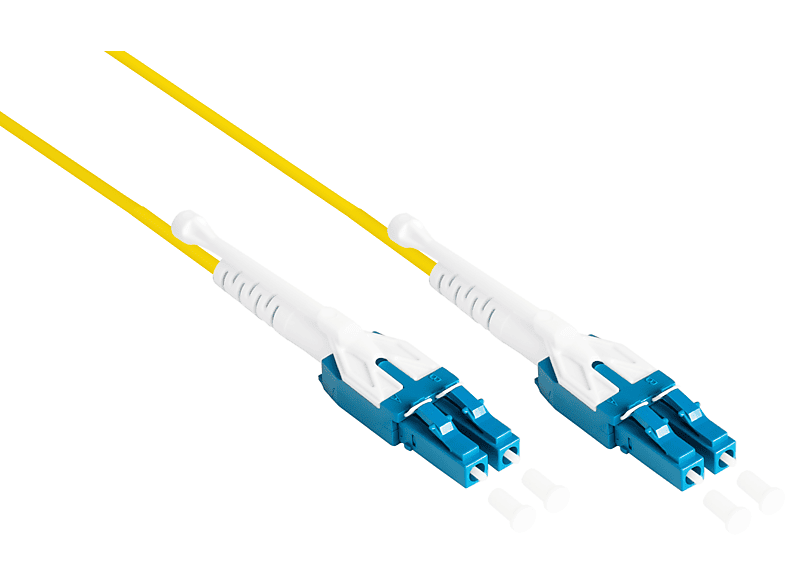 GOOD CONNECTIONS LWL Duplex OS2 (Singlemode, 9/125) LC/LC, UNIBOOT, LSZH, Entriegelungslasche, Netzwerkkabel, 10 m