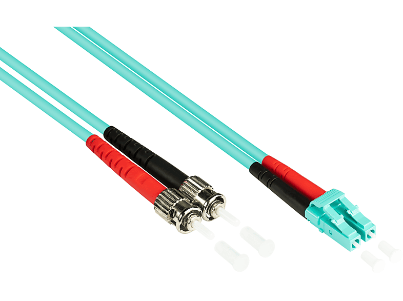GOOD CONNECTIONS LWL Duplex OM3 (Multimode, 50/125) LC/ST, LSZH, austauschbare Polarität, Netzwerkkabel, 1 m | Adapter & Netzwerkkabel