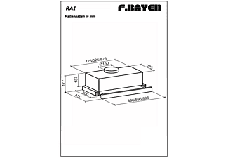 F.BAYER RAI 60EGW, Dunstabzugshaube (59,6 cm breit, 30 cm tief)
