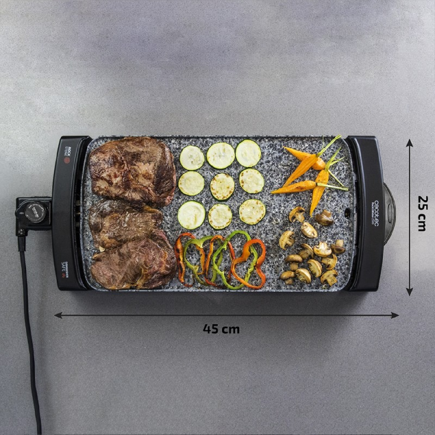 Grille raclette CECOTEC 03053 Czarny, Szary