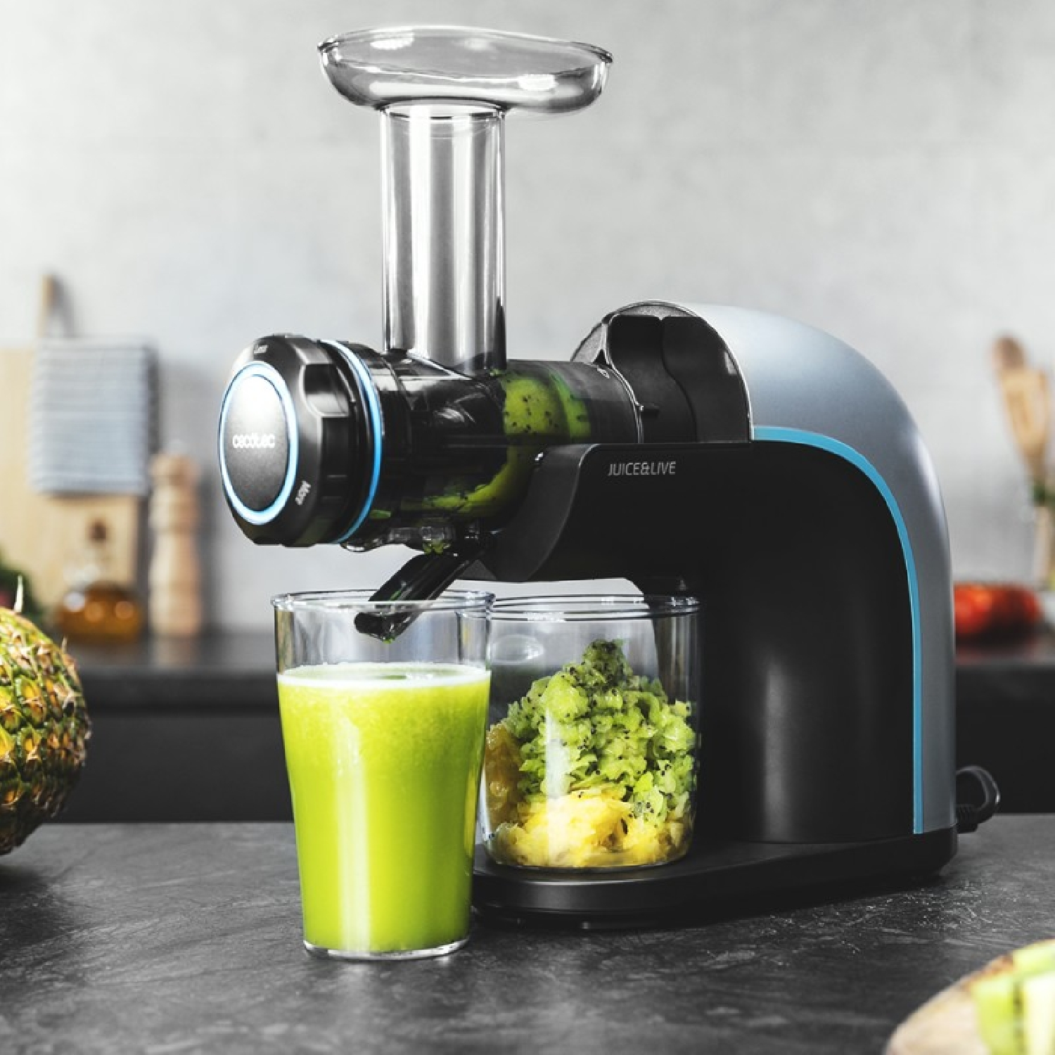 CECOTEC Juice&Live 2000 EasyClean Entsafter 150 Watt, Schwarz