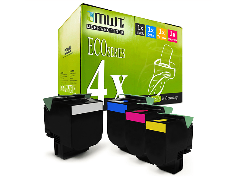 MEHRWEGTONER MWT5175123 Toner Cartridge Mehrfarbig (Lexmark 71B0010 71B20K0 71B0020 71B20C0 71B0030 71B20M0 71B0040 71B20Y0)