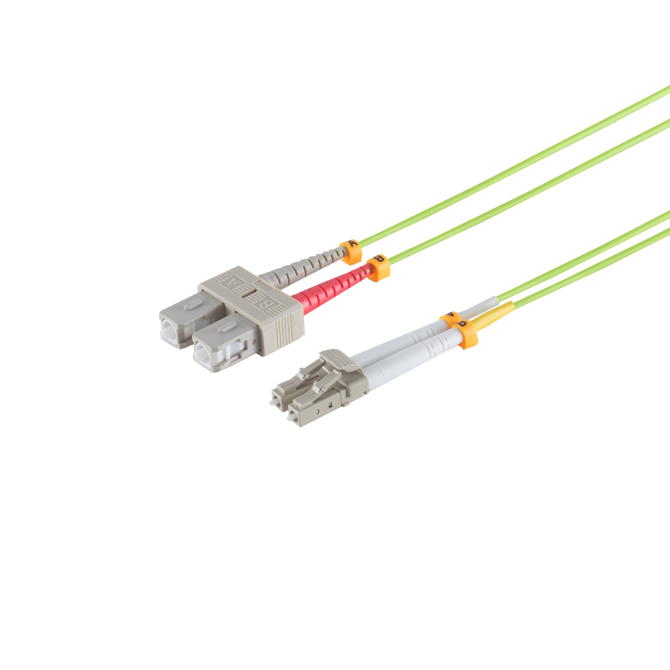KABELBUDE LWL Glasfaser-Duplex Patchkabel Netzwerkkabel, OM5 30,00m LC/SC lindgrün, 30 m 50/125µ