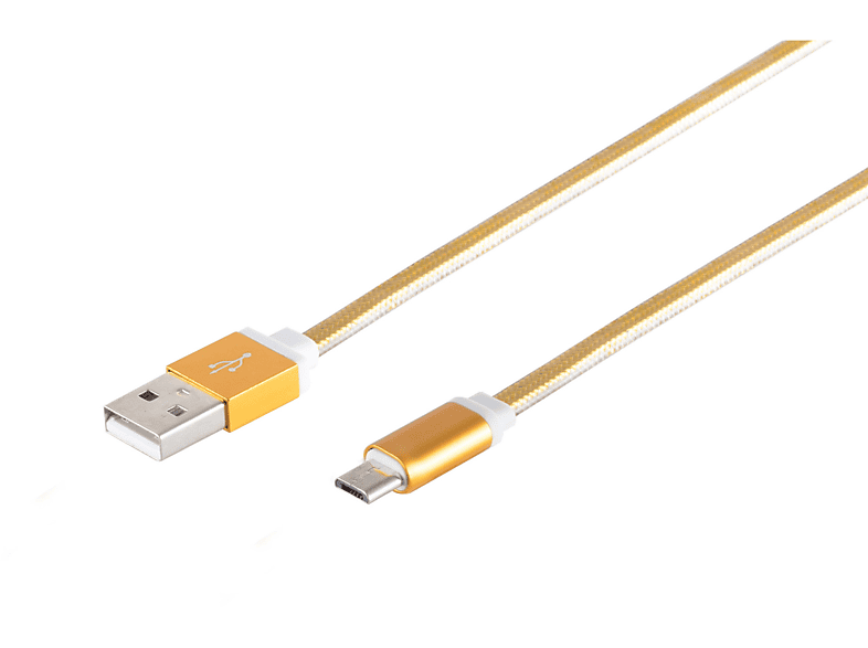 S/CONN MAXIMUM CONNECTIVITY USB-Ladekabel A Stecker auf USB Micro B gold 0,3m USB Ladekabel