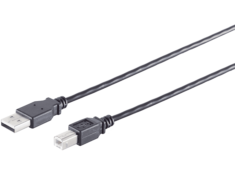 USB Adapterkabel, S/CONN schwarz, Kabel 0,25m USB-B, USB-A 2.0, CONNECTIVITY MAXIMUM