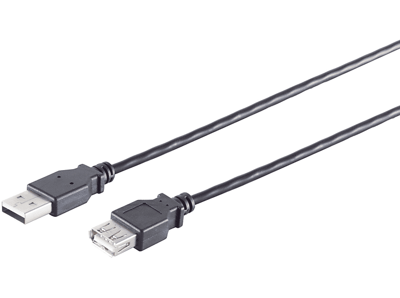 High Buchse, schwarz, CONNECTIVITY A/A Kabel 2.0, S/CONN USB 2.0 USB Speed Verlängerung, 3m USB MAXIMUM