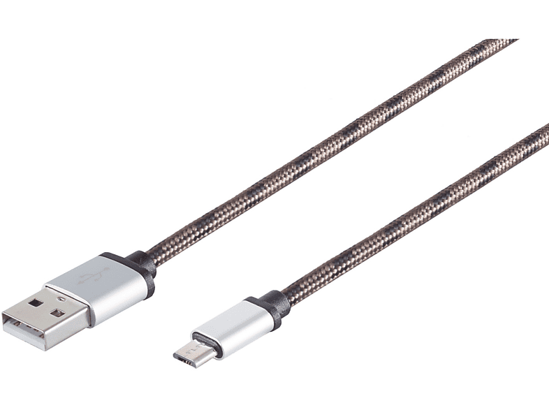 S/CONN MAXIMUM CONNECTIVITY USB-Ladekabel A Stecker auf USB Micro B braun 0,9m USB Kabel