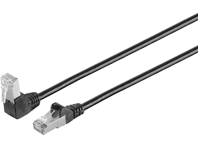 S/CONN MAXIMUM CONNECTIVITY Patchkabel cat 6 S/FTP PIMF Winkel-gerade sw 10m, Patchkabel RJ45, 10 m