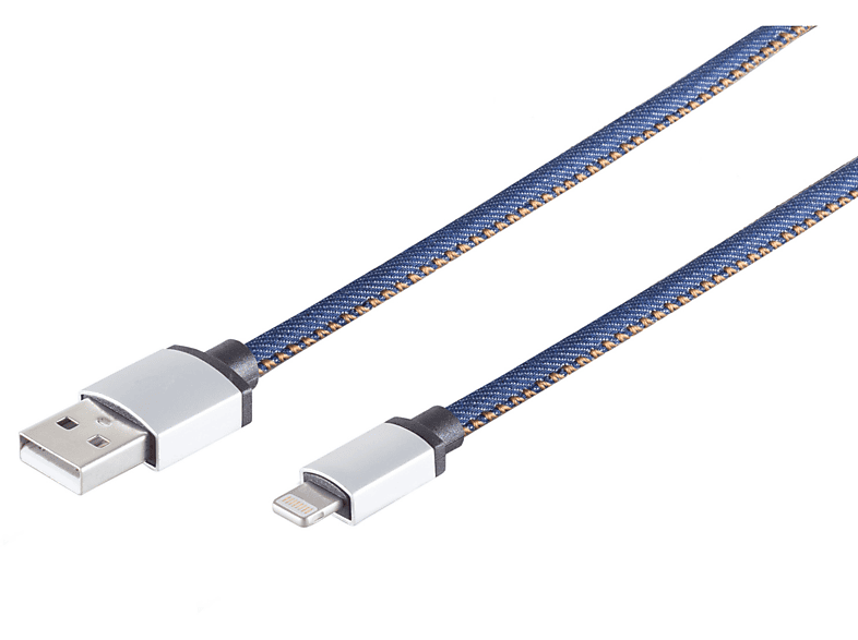 auf Stecker, Stecker CONNECTIVITY blau USB S/CONN MAXIMUM 1m A Kabel 8-pin USB-Ladekabel