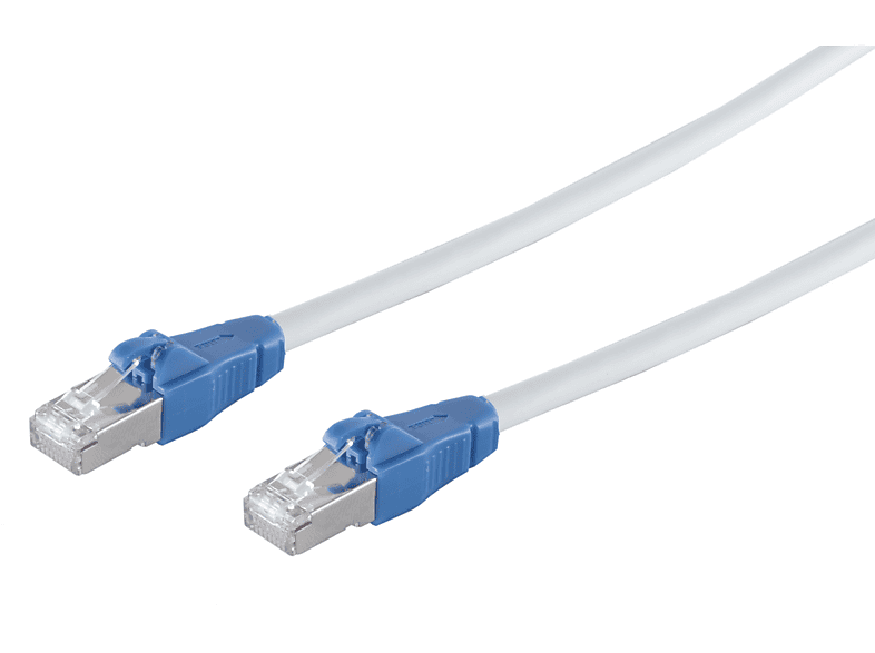 S/CONN MAXIMUM CONNECTIVITY Patchkabel CAT 6a easy pull, grau, Zertifiziert, 3,0m, Patchkabel RJ45, 0,25 m