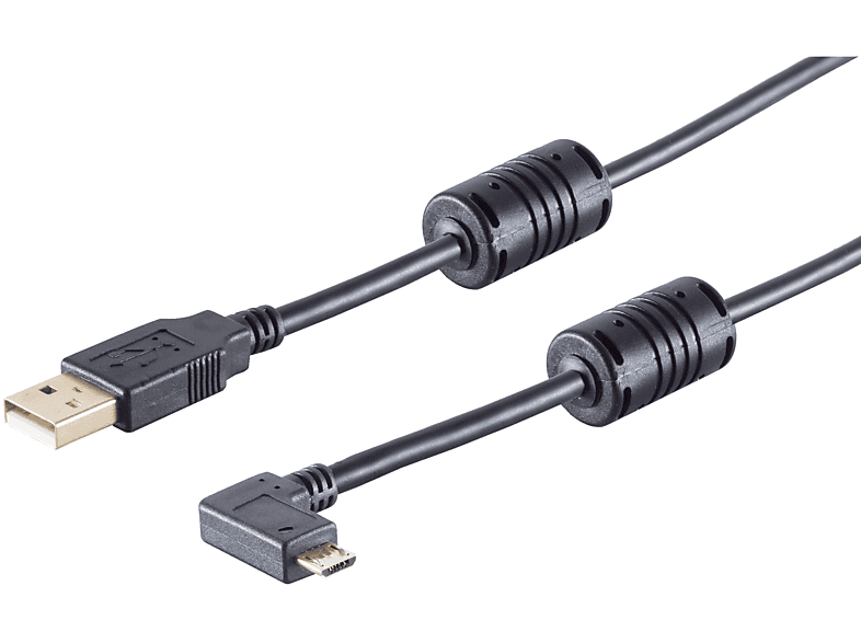 S/CONN MAXIMUM CONNECTIVITY USB A - Micro B Stecker 90° Winkel rechts 1m USB Kabel
