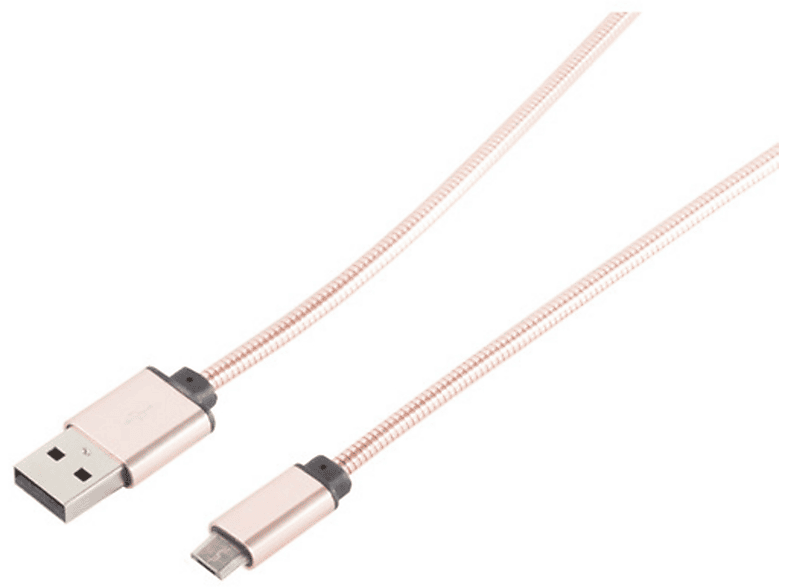 S/CONN MAXIMUM CONNECTIVITY USB Lade-Sync Kabel USB A/ micro, Steel Rose 1m USB Kabel