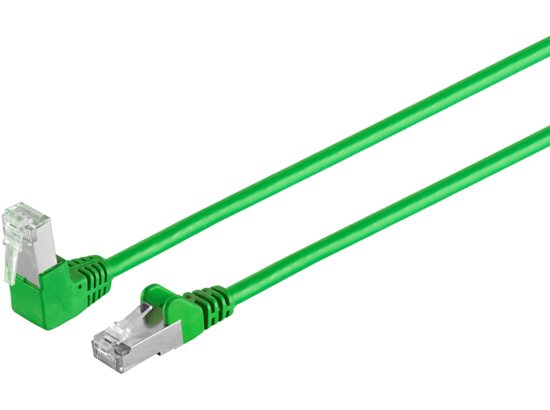 S/CONN MAXIMUM CONNECTIVITY Patchkabel cat 6 S/FTP PIMF Winkel-gerade grün 1m, Patchkabel RJ45, 1 m