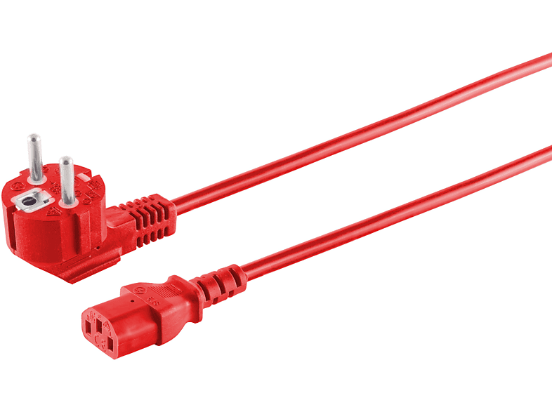 rot Schutzkontakt MAXIMUM S/CONN Netzanschlusskabel 1,8m 90°/Kaltgerätebuchse CONNECTIVITY