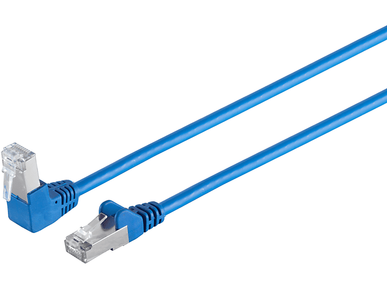 S/CONN MAXIMUM CONNECTIVITY Kabel cat 6 S/FTP PIMF Winkel-gerade blau 0,5m, Patchkabel RJ45, 0,50 m