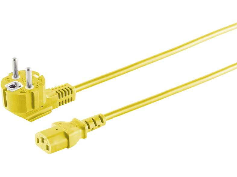 S/CONN MAXIMUM CONNECTIVITY 5m Schutzkontakt Netzanschlusskabel gelb 90°/Kaltgerätebuchse