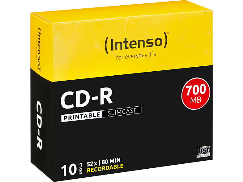 INTENSO CD-R Bedruckbar 10er Pack Slim Case CD-R