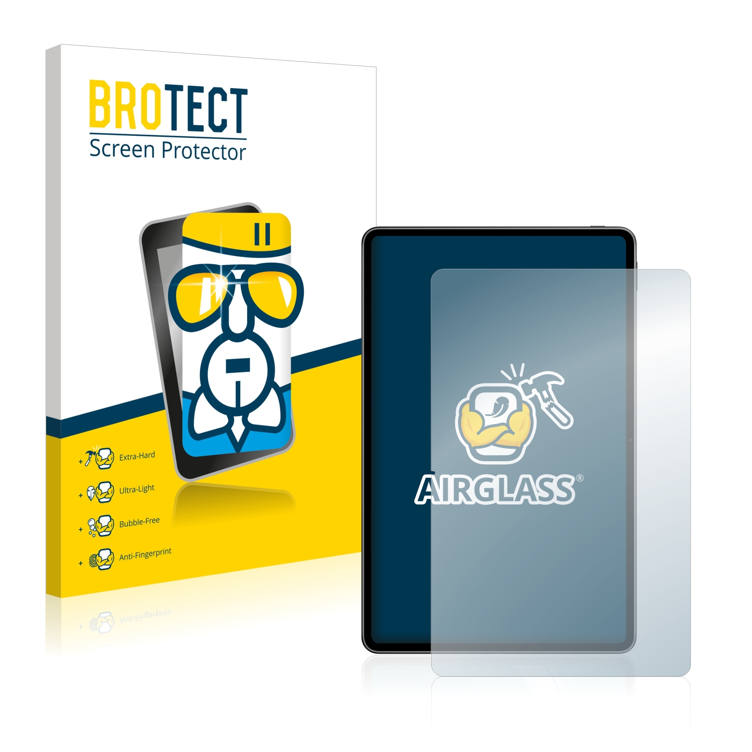 BROTECT Airglass Panzerglasfolie Displayschutz(für Pro Huawei MatePad (2021) 12.6 WiFi (Hochformat))