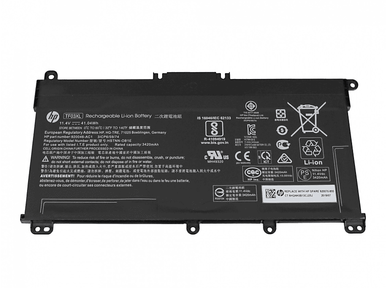 11.4 HP Li-Polymer Akku, 920046-541 mAh Volt, 3630 Original