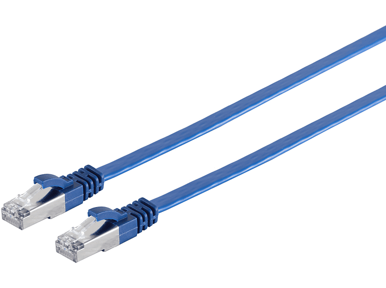 S/CONN MAXIMUM CONNECTIVITY RJ45 Flachkabel m. CAT 7 Rohkabel slim blau 5m, Patchkabel RJ45, 5 m