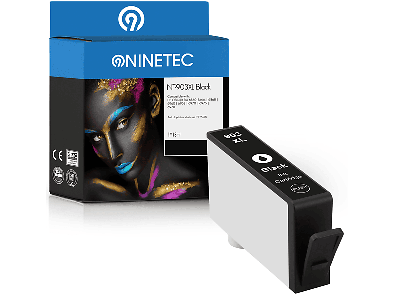 NINETEC 1 Patrone ersetzt HP 903XL Tintenpatrone black (T6M15AE)