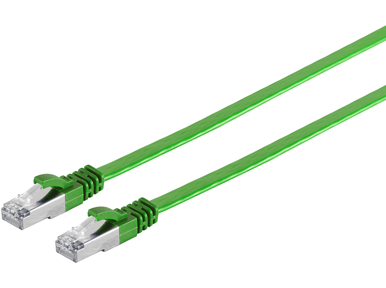 S/CONN MAXIMUM CONNECTIVITY RJ45 Flachkabel m. CAT 7 Rohkabel slim grün 5m, Patchkabel RJ45, 5 m | Adapter & Netzwerkkabel
