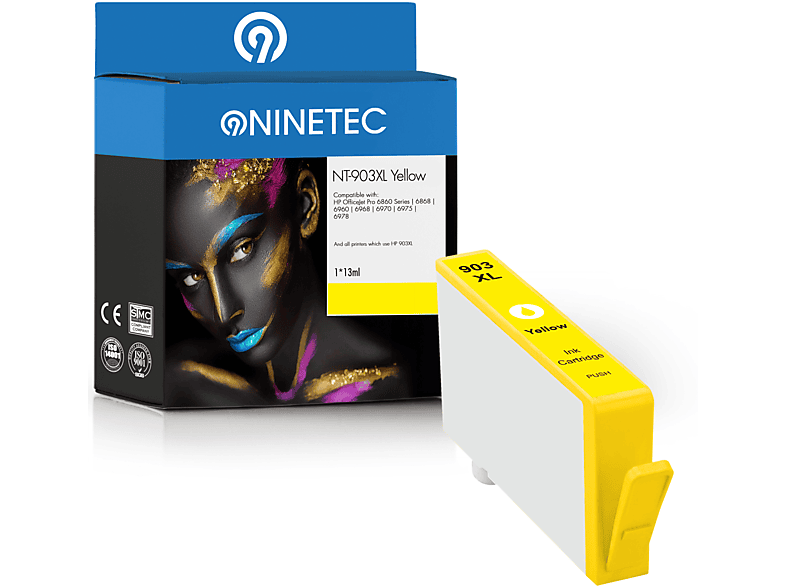 NINETEC 1 Patrone ersetzt HP 903XL Tintenpatrone yellow (T6M11AE)