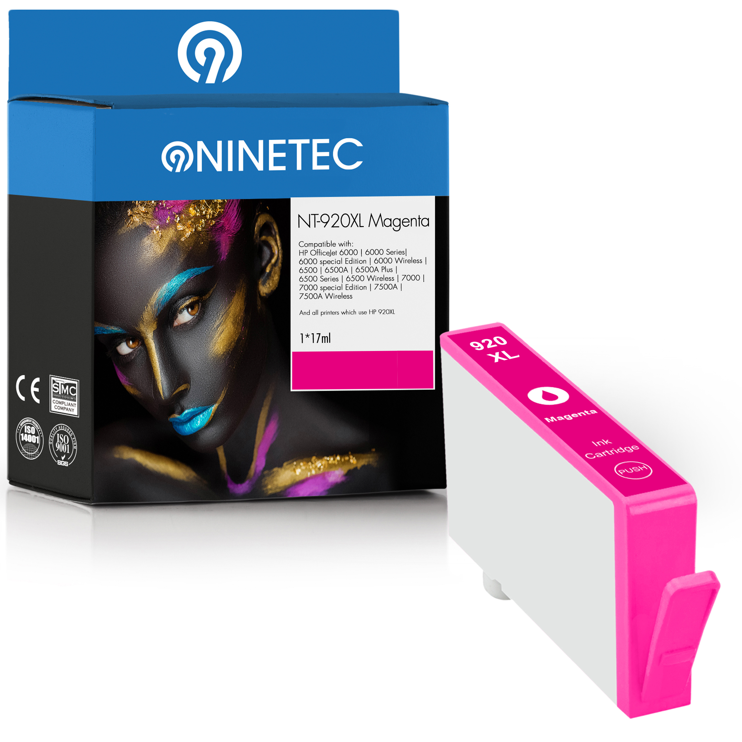 NINETEC 1 Patrone ersetzt 920XL AE) 973 (CD Tintenpatrone HP magenta