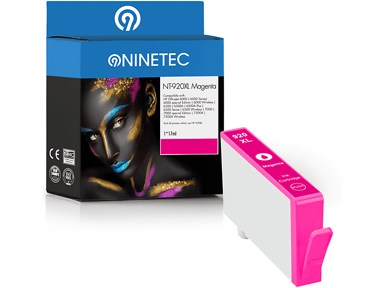 NINETEC 1 Patrone ersetzt HP 920XL Tintenpatrone magenta (CD 973 AE)
