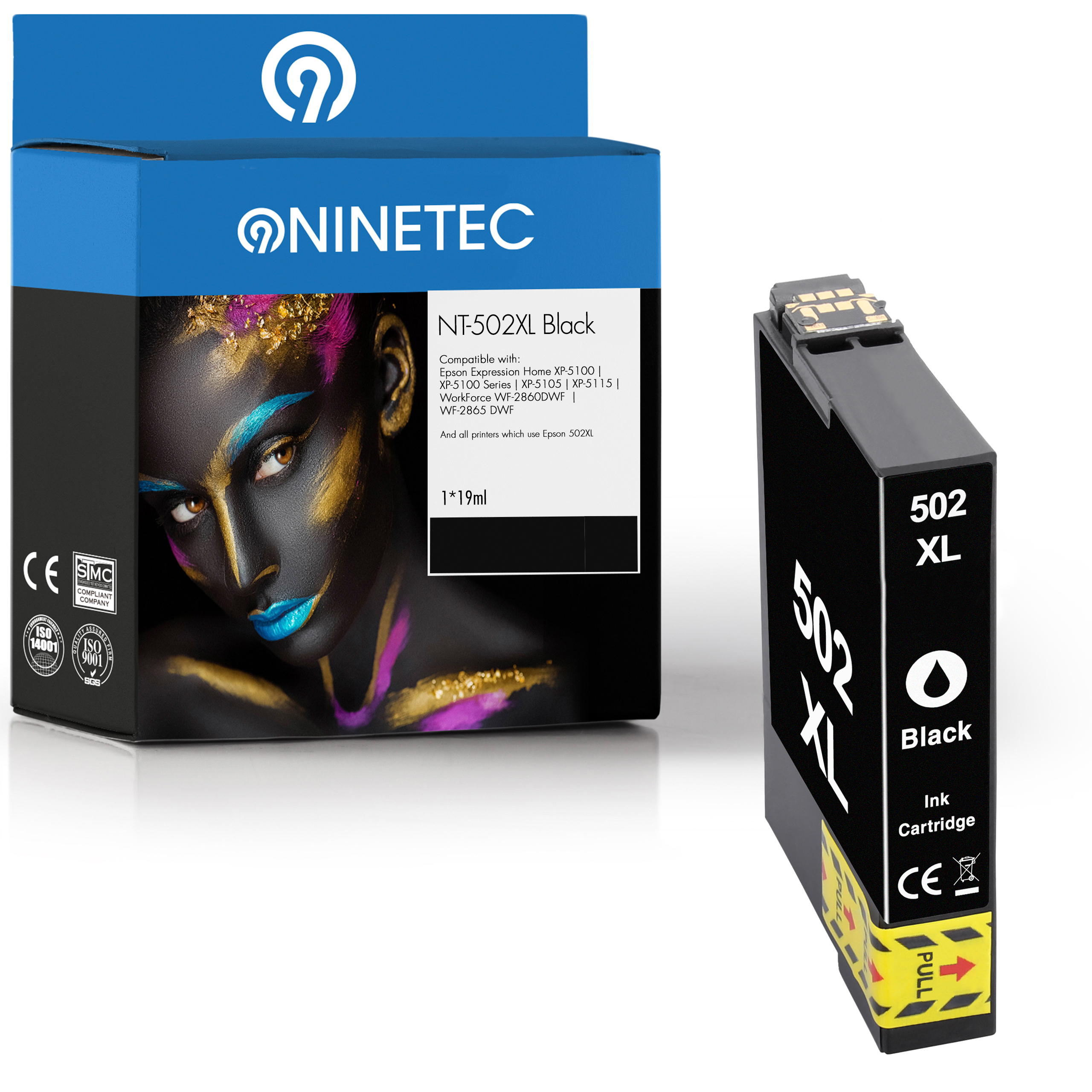 NINETEC black 502XL (C 13 02W14010) ersetzt T 1 Epson Patrone Tintenpatrone